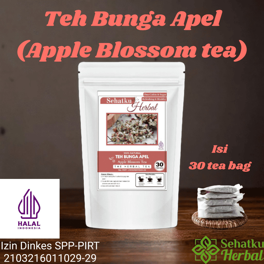 

SEHATKUHERBAL Sehatkuherbal Appl Blossom tea : Teh Bunga Apel isi 30 tea bag
