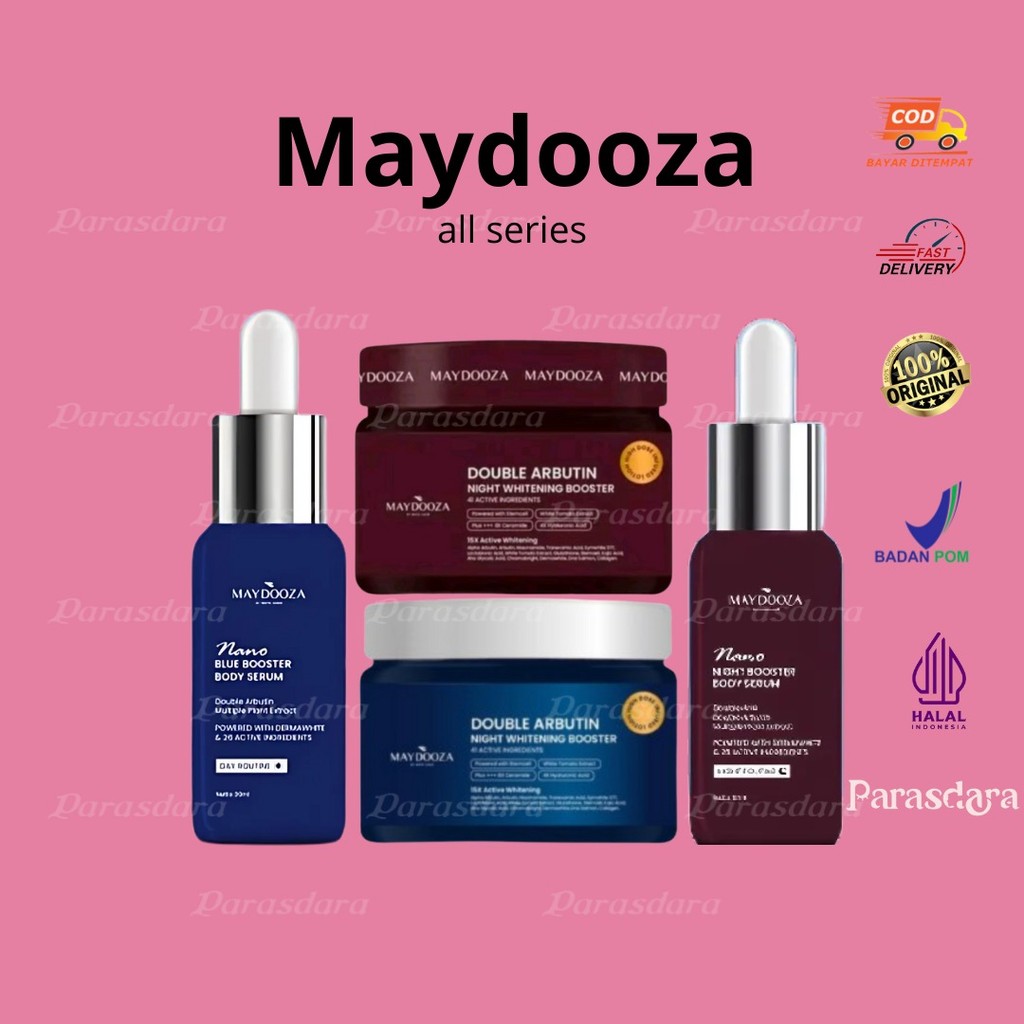 Maydooza Series | Double Arbutin Night Whitening Booster | Nano Night Booster Body Serum | Blue