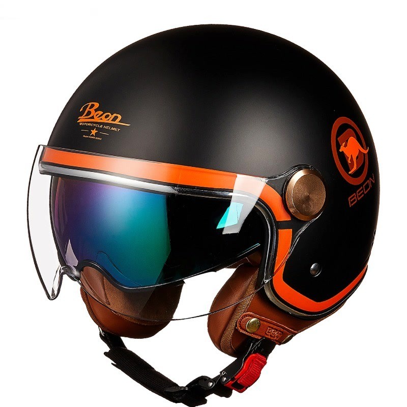 BEON B120 Twin Shield Motorcycle Helmet beon vintage retro motorbike helmets casco capacete ECE Cert