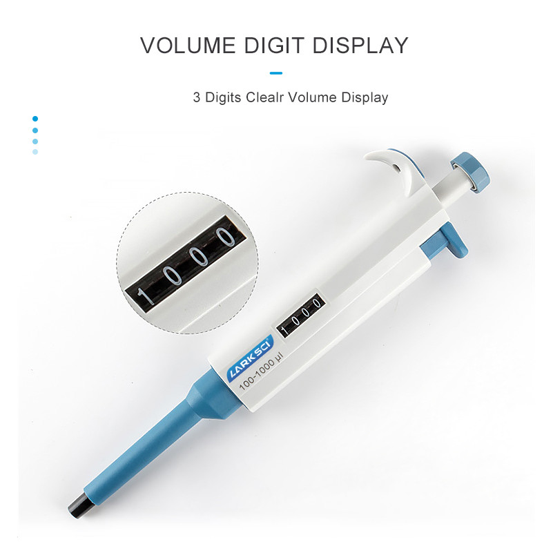

Laboratory Pipette Adjustable Single Channel Digital Micropipette With Pipettor Tips