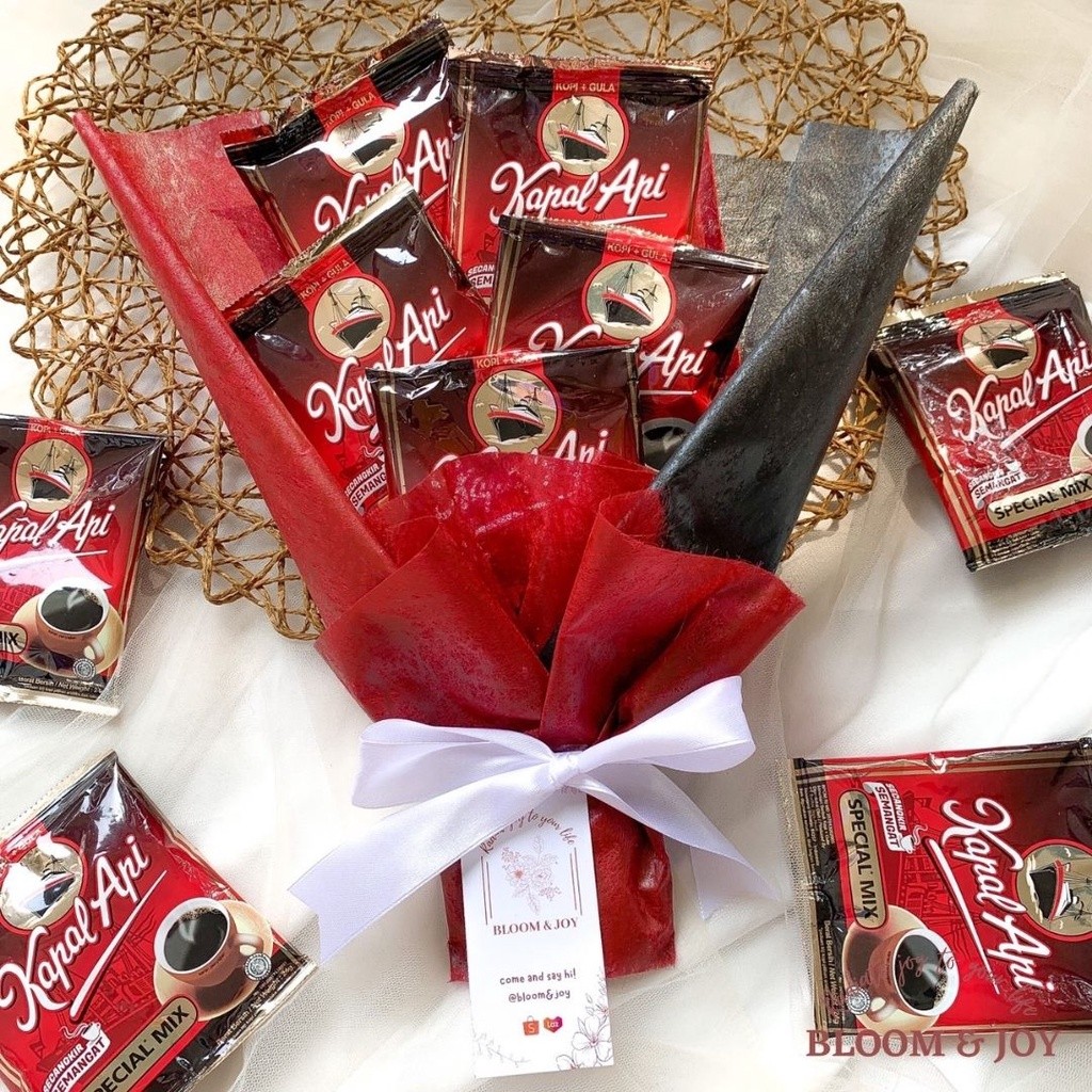 

Buket kopi kapal api kado cowok pria ulangtahun wisuda sidang anniversary Bouequet Snack buket makanan ringan