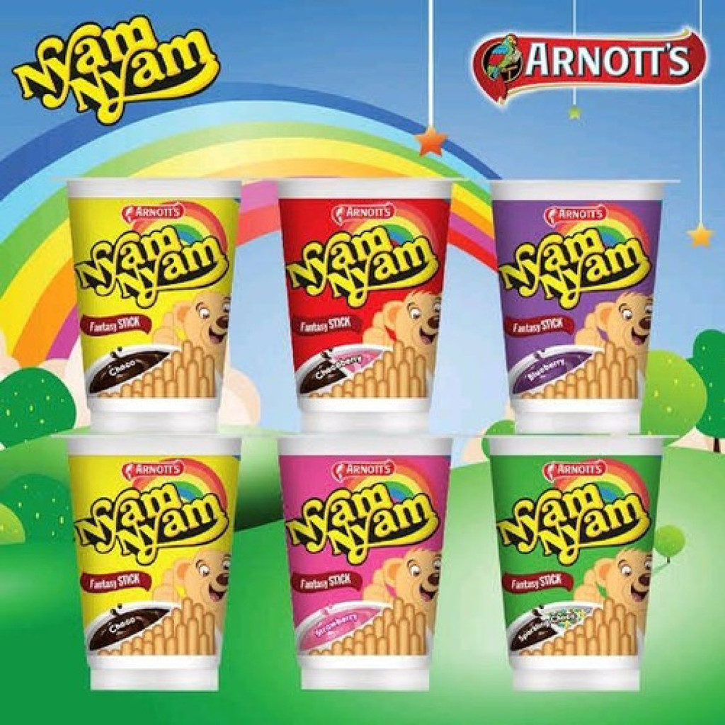 

Arnotts NYAMNYAM Fantasy Stick Biskuit Colek Krim 25gr