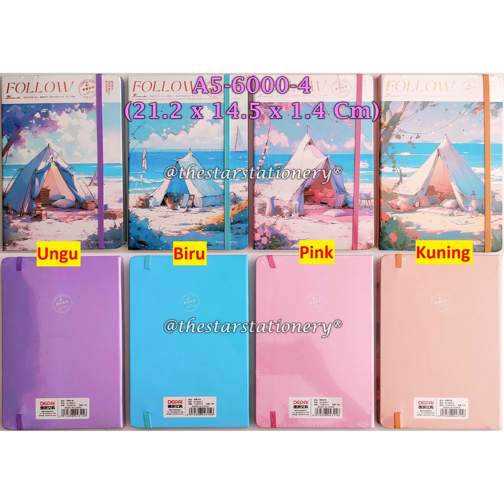 

(1 Biji) Buku Agenda Tali A5-6000-4 Hard Cover / Agenda Tali GXIMP A5 100 Lembar 21.2*14.5*1.4 Cm