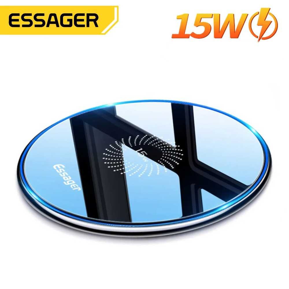 ESSAGER Wireless Charger Qi Magnetic Base Station Mirror LED 15W - ES-T03