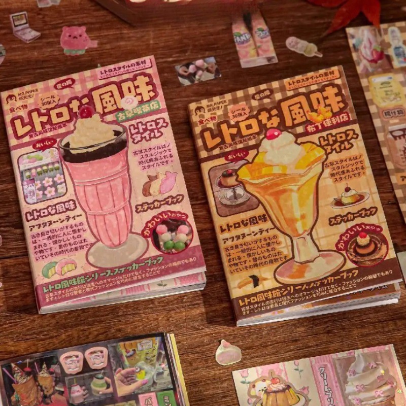 

Dessert Es Krim Sticker Buku Sticker Book Mini Japan Vibes Isi 30Lembar Foodie Cute Japanese Sticker Book Dekorasi Journal Diary