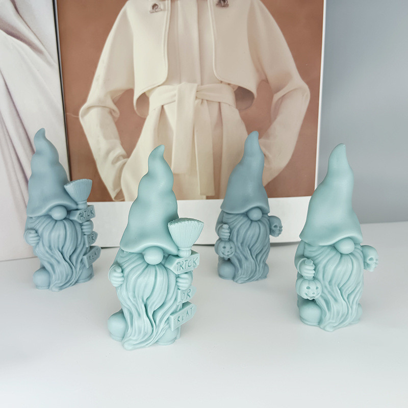 

Bearded Dwarf Candle Mold Pumpkin Skull Halloween Santa Candle Plaster Resin Silicone Mould Cake Chocolate Decor Gifts