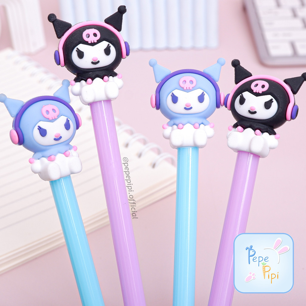 

Pena Gel Karakter Kuromi Headset Pulpen Sanrio Pen Gelpen Bolpoint Bolpen