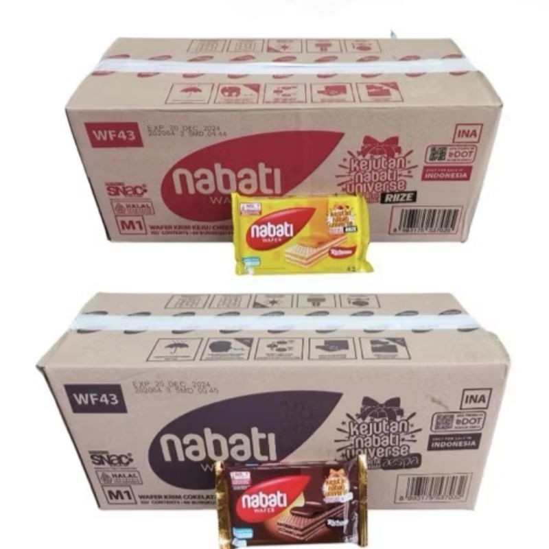 

[1 karton isi 80×37g] Nabati wafer krim richeese & richoco