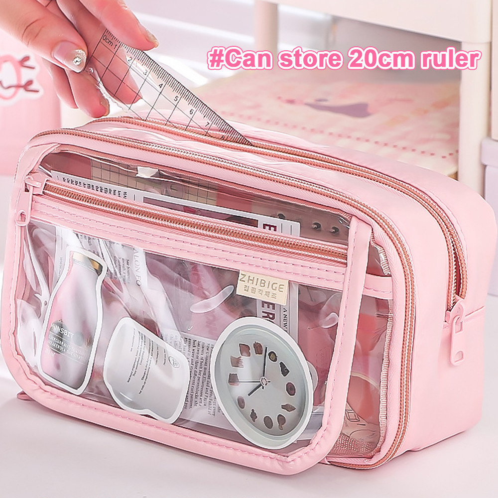 

JAMIN MURAH !!![COD] Tas Pensil Siswa Translucent Kotak Alat Tulis Diy Kapasitas Besar Kapasitas Penyimpanan Tas Penyimpanan Sekolah Persediaan(BISA LANGSUNG ORDER)