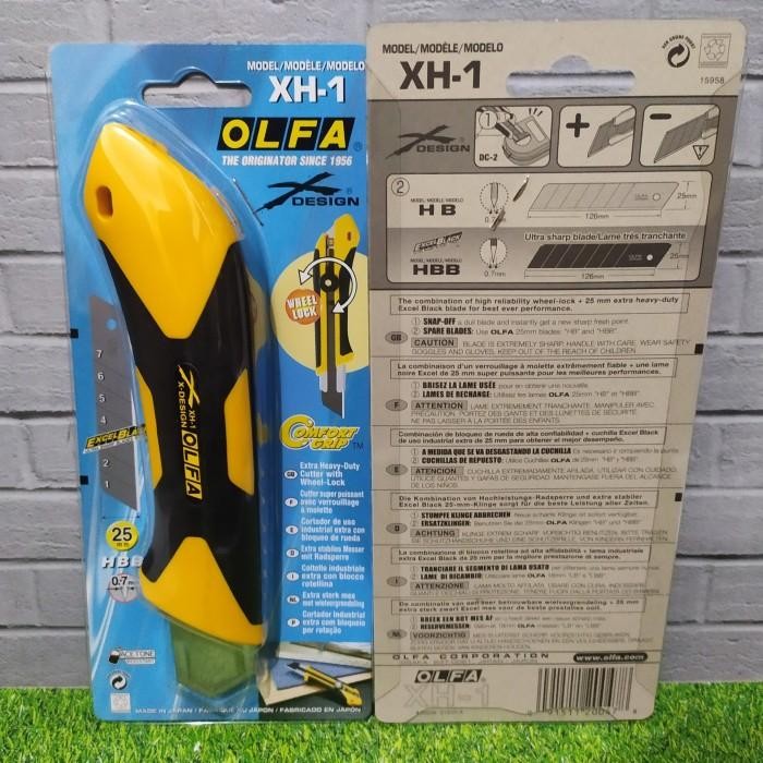 

OLFA XH-1 Pisau Cutter Anti Slip 25mm Snap Off Blade Cutter - Kuning, Standar