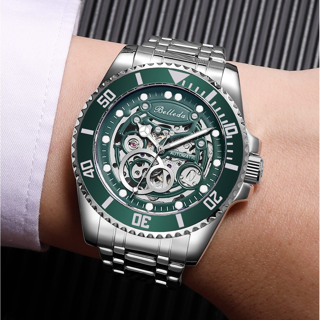 JAM TANGAN ORIGINAL AUTOMATIC BELLEDA 9479 RANTAI JAM TANGAN STAINLESS STEEL