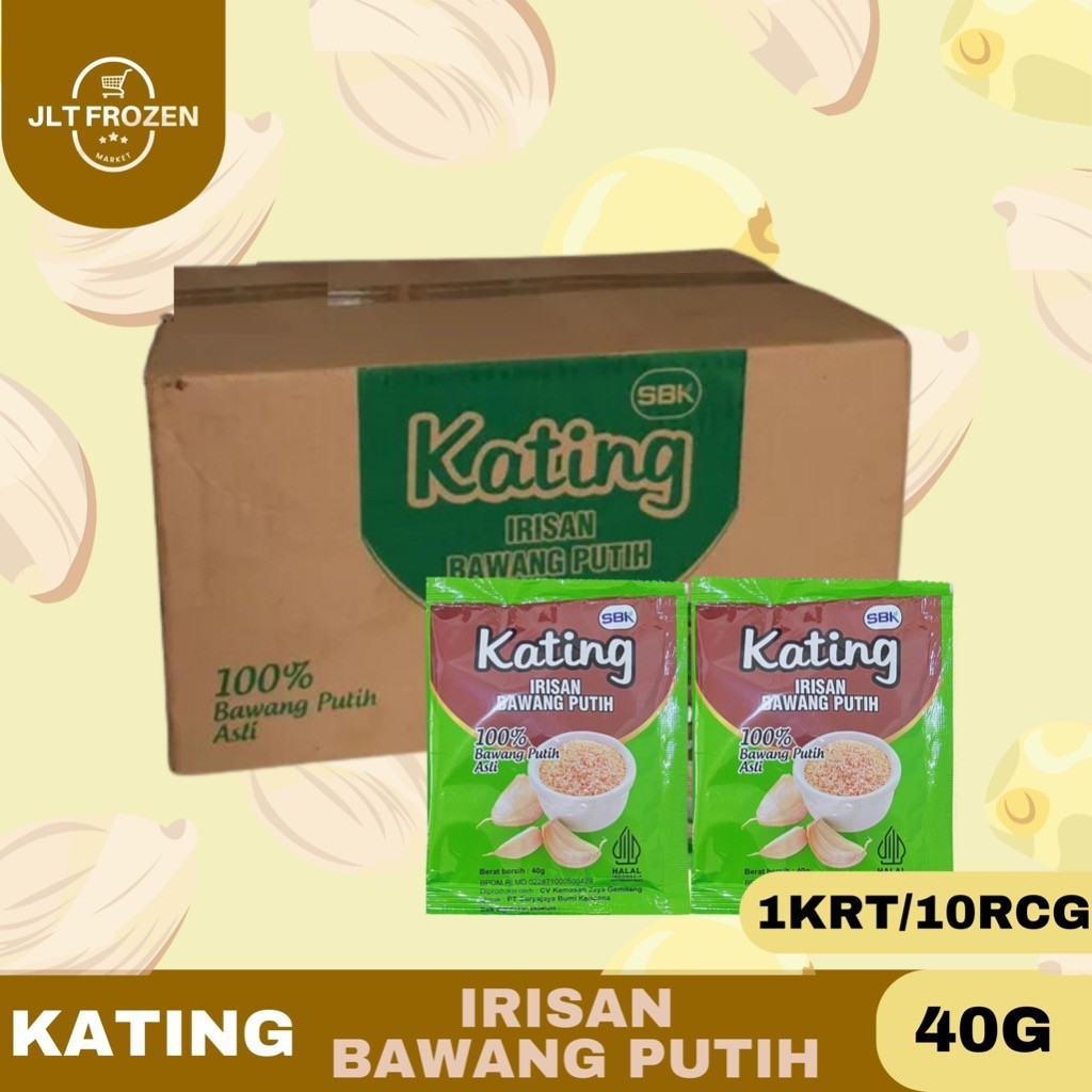 

Kating Irisan Bawang Putih 40g - 1KRT/10RCG / Kecil Kasar Bawang Putih / 100 % Bawang Putih Asli