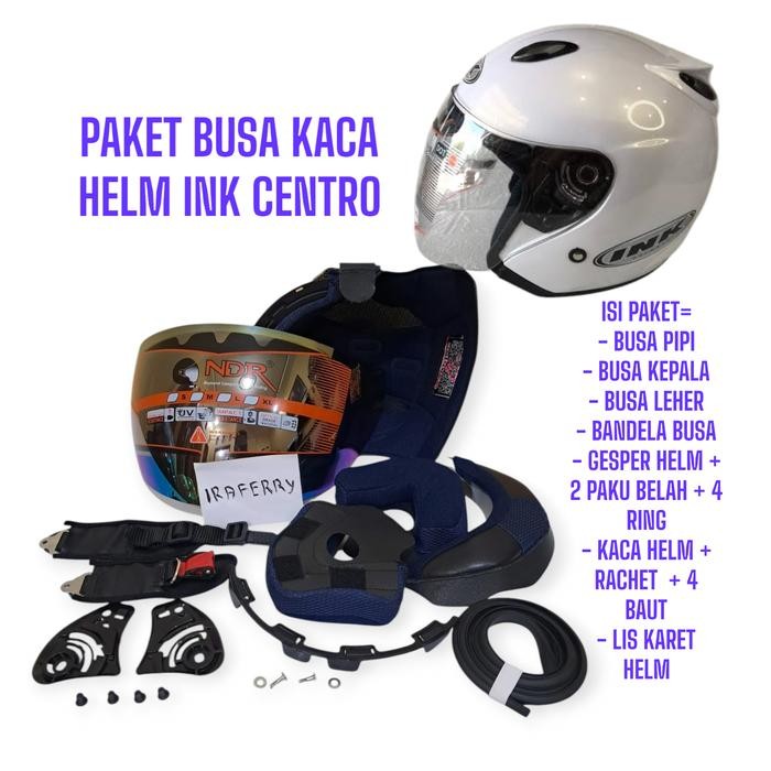 [PROMO] busa helm ink centro, karet helm dan kaca helm ink centro warna bening - PAKET PELANGI