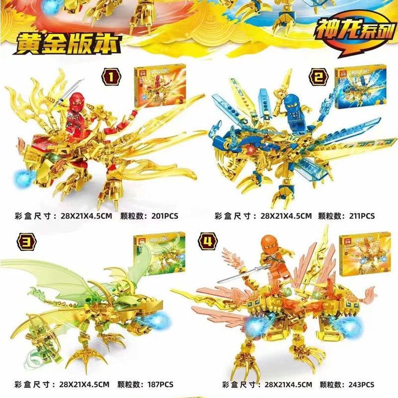 galaxy toys Mainan Anak Action Figure ninja Dragon Besar + Senjata + Minifigure Ninjago Naga Robot