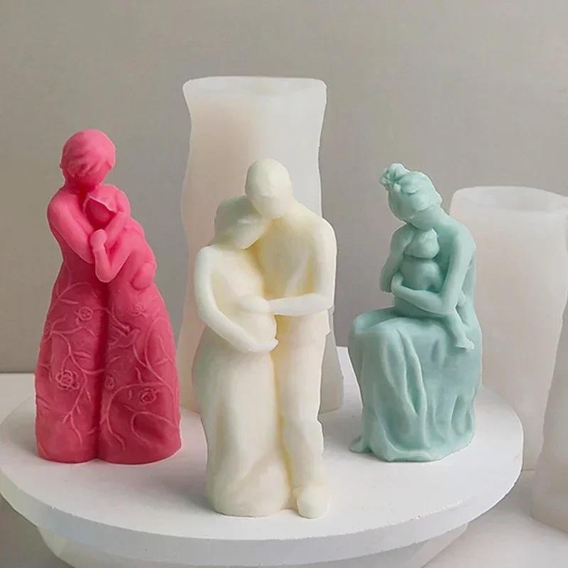 

3D Hug Baby/pregnant Woman/couple Portrait Silicone Candle Mold Homemade Aromatherapy Plaster Resin Soap Tool Home Decor Gift