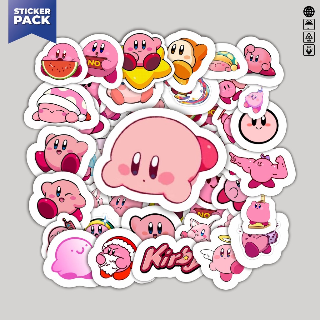 

[100PCS]Stiker Pack Stiker Karakter Kirby V3 Aesthetic Vinyl Anti Air Dekorasi Sticker Laptop Buku Journal Koper Helm Casing HP Gitar Helm Skateboard