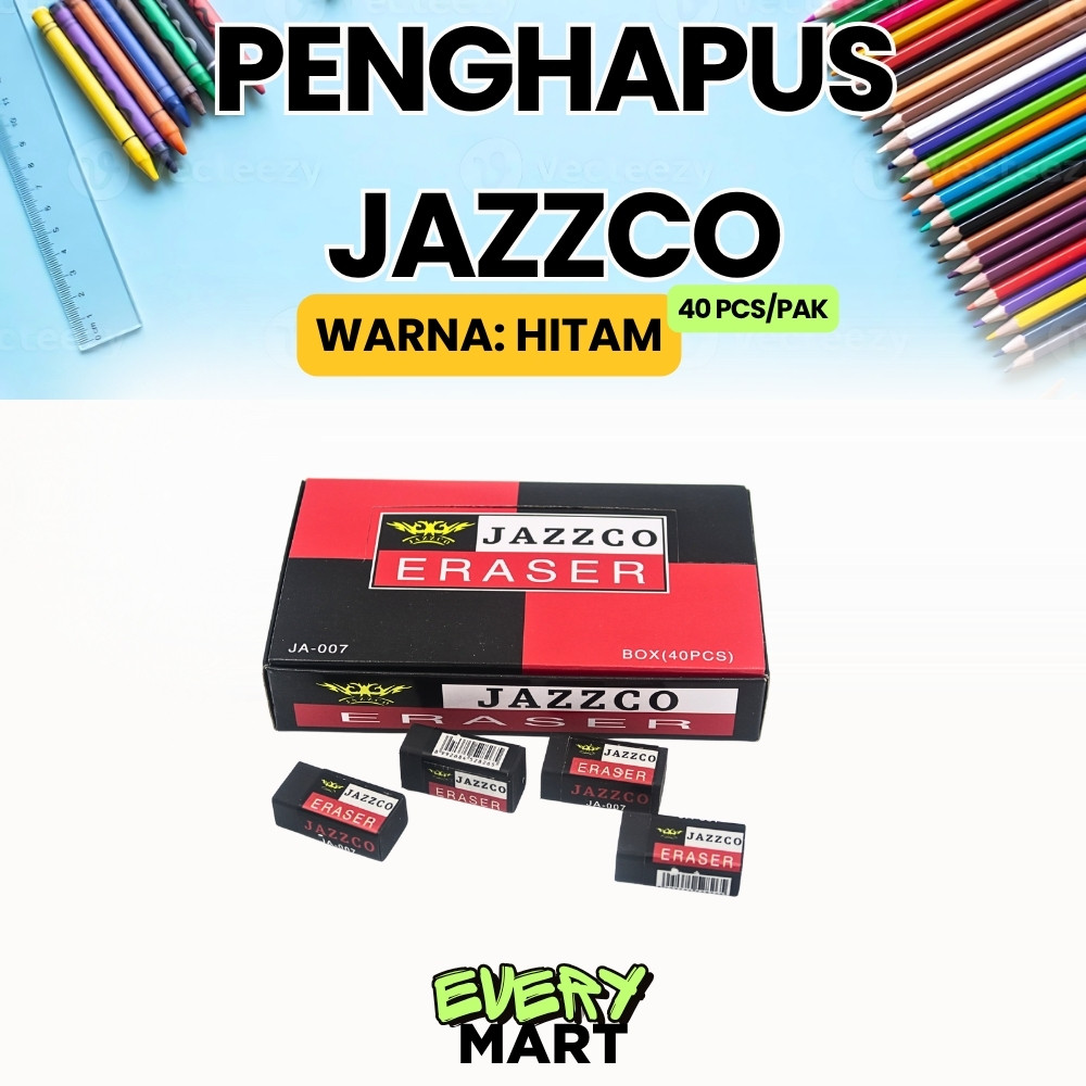 

1 box Eraser Penghapus Jazzco Hitam Kecil JA-007 (40 Pcs)