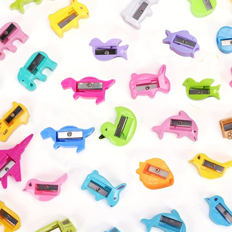 

10 pieces colorful pocket mini bulk cartoon pencil sharpeners party gifts classroom prizes and school supplies