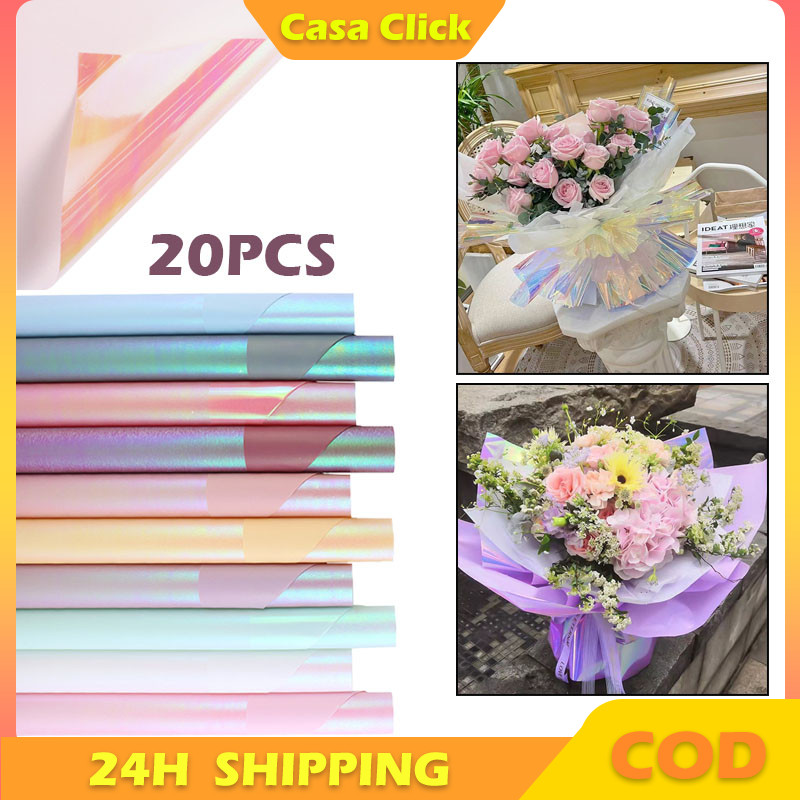 

Kertas Bunga Hologram 58 x 58cm Waterproof Paper Kertas Hologram Transparent Bening Buket Bunga
