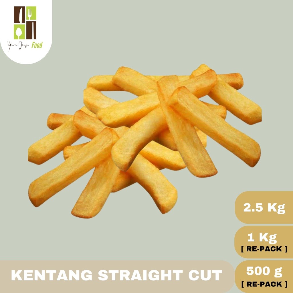 

Kentang Straight Cut Frozen Renyah Enak Bersih & Bagus [Repack 500GR/1KG] & 2.5KG