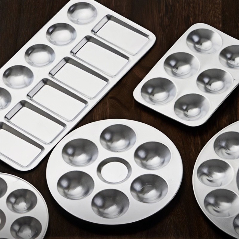 

Aluminum painting pigment palette, palette, ceramic tools, aluminum palette