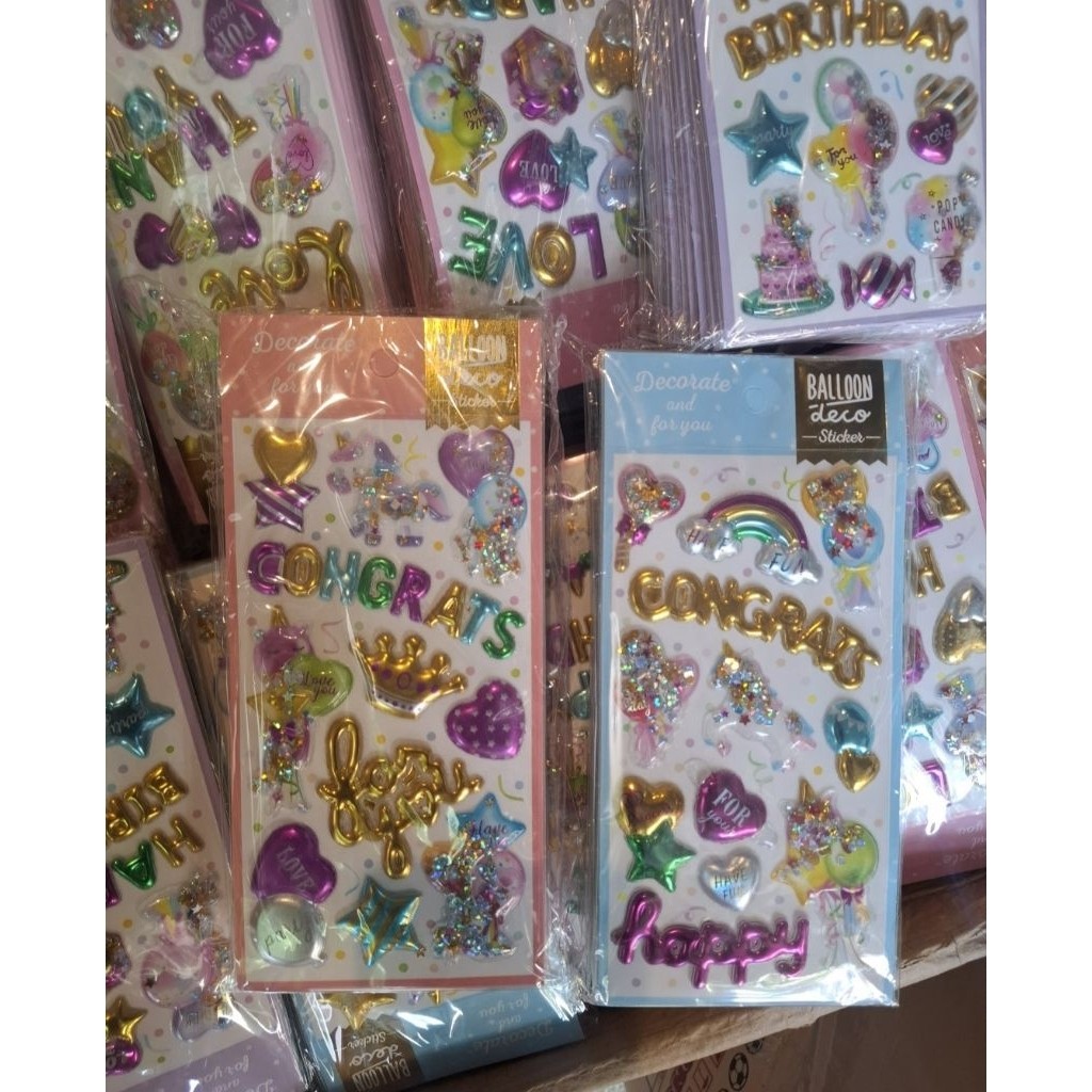 

[10pc ob] Stiker Timbul Stiker Dekor Gloosy