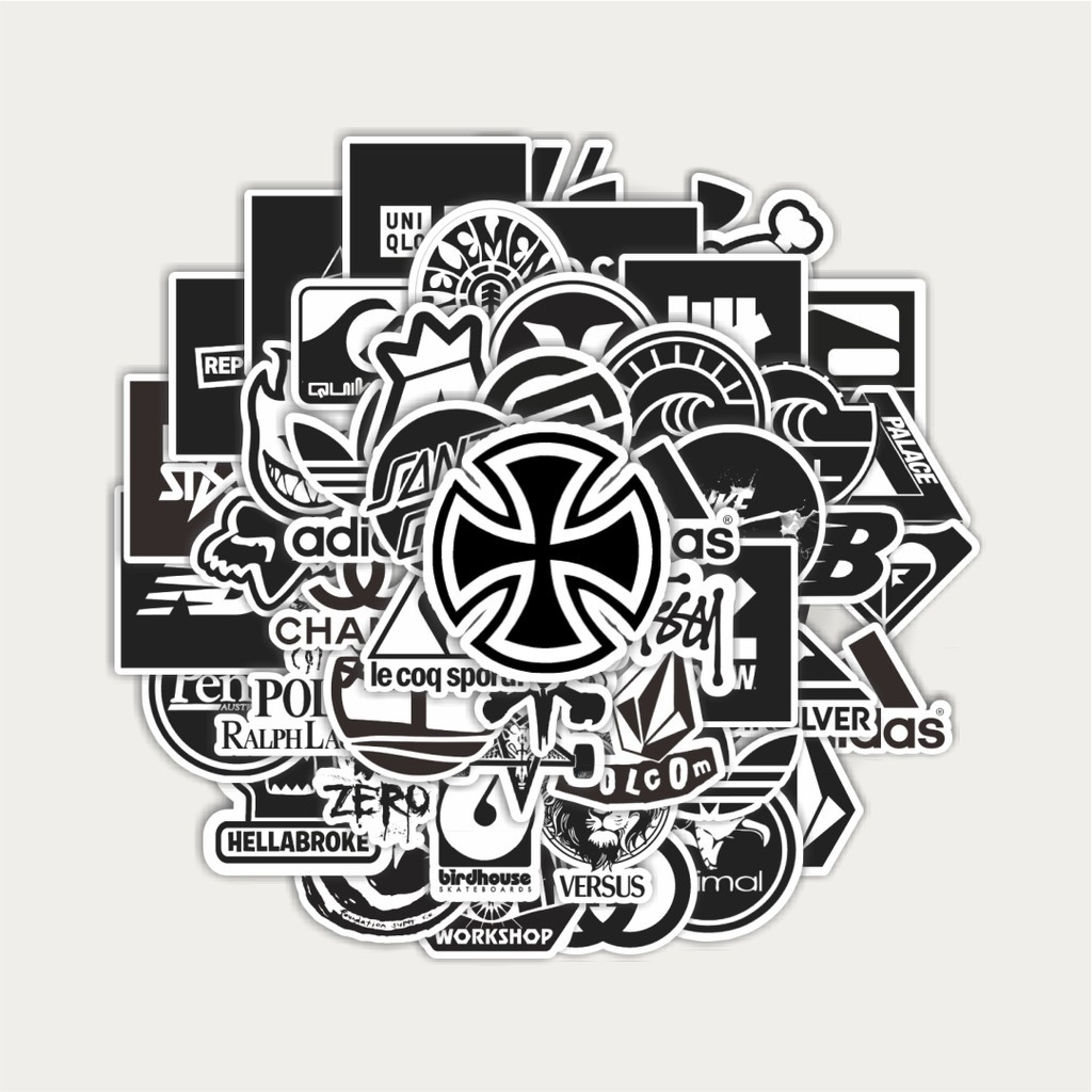 

Sticker Pack Stiker Random Logo Brand Black & White Versi 2 | Sticker TUMBLR | Stiker LAPTOP KOPER HELM