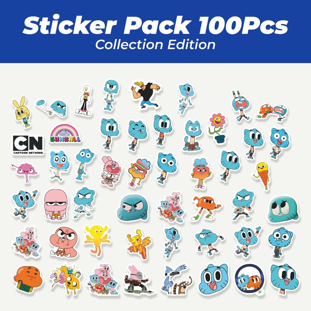 

Hot Sticker Kartun The Amazing World of Gumball Lucu Anti Air Stikers Berperekat Waterproof Sticker Decal Buat Motor Helm Buku Journal Koper Casing HP Laptop Botol Minum