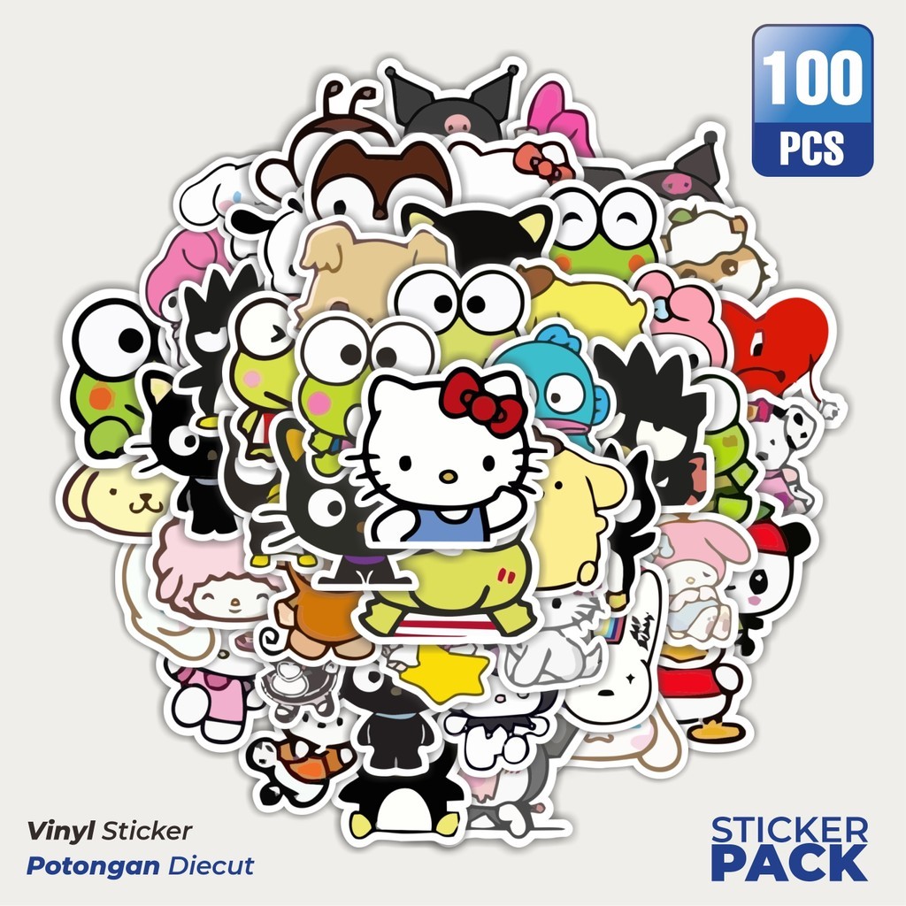 

Stiker Vinyl Stiker Kartun Random Waterproof Aesthetic- Untuk Laptop, Motor, dan Helm - Paper Stationery Pack