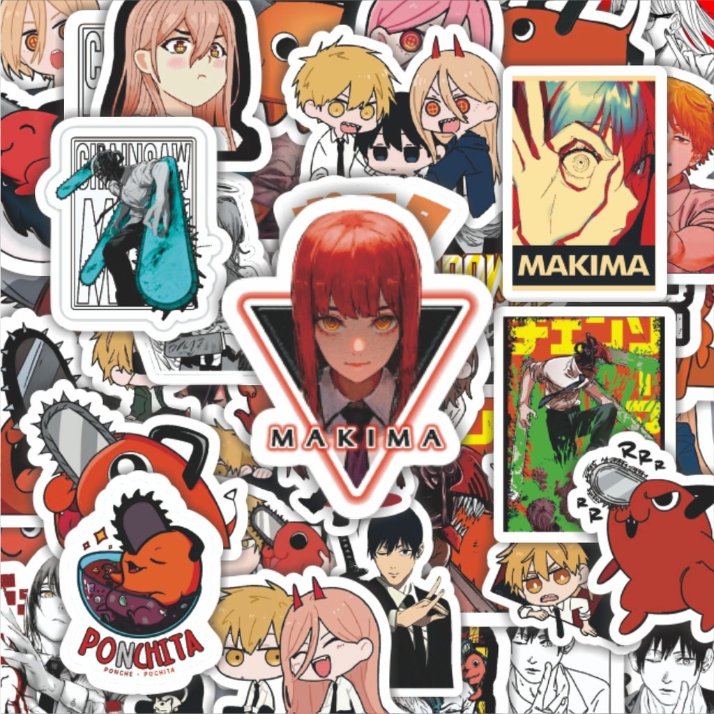 

100PCS Lucu Stiker Anime Chainsaw Man Stiker Aesthetic Stiker Anti Air Stikers Berperekat Waterproof sticker decal buat Motor Helm Buku Journal Koper Casing HP Laptop Botol Minum Hadiah anak