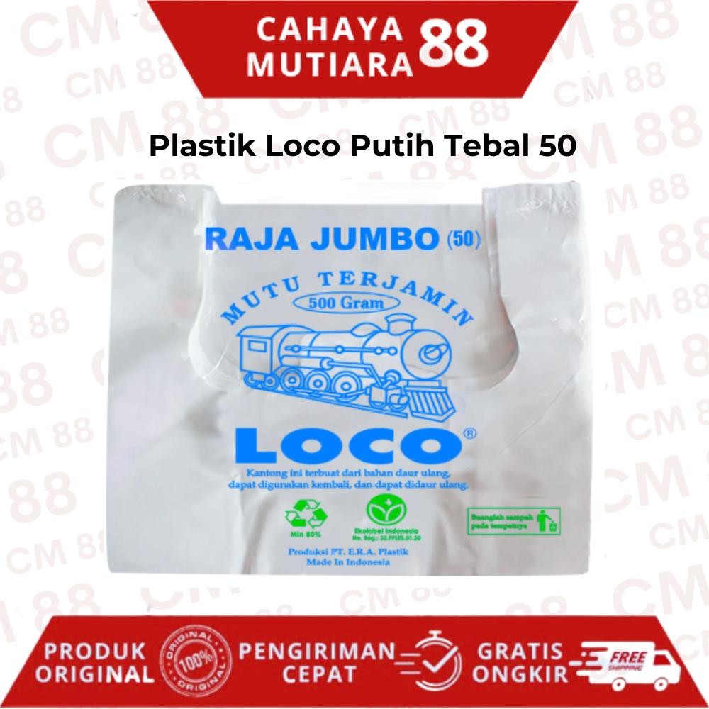 

Kantong Plastil/Kresek/Plastic Bag Putih Tebal Jumbo 50 Loco (Pak)