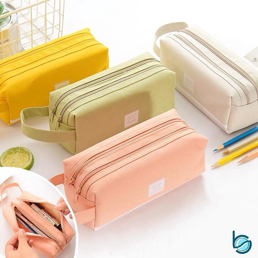 

Kotak pensil bahan kain sederhana/Tempat penyimpanan alat tulis berkapasitas besar/tempat pensil/Cute Big Capacity Pencil Case - Best Stationary