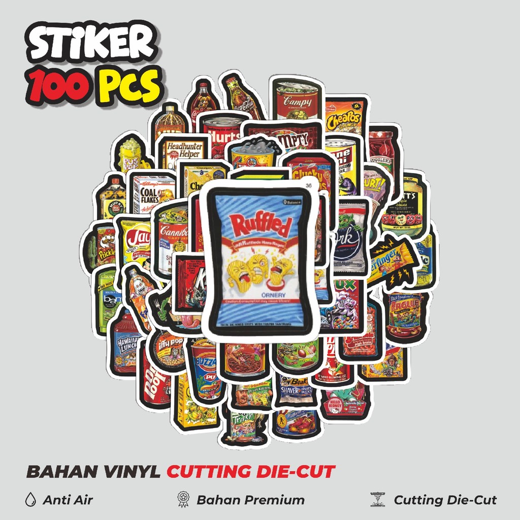 

Terbaru! 50 pcs Stiker Kuso Funny [Makanan Ringan Lucu] Snacks Dekorasi Lucu Kreatif untuk Notebook, Skateboard, HP