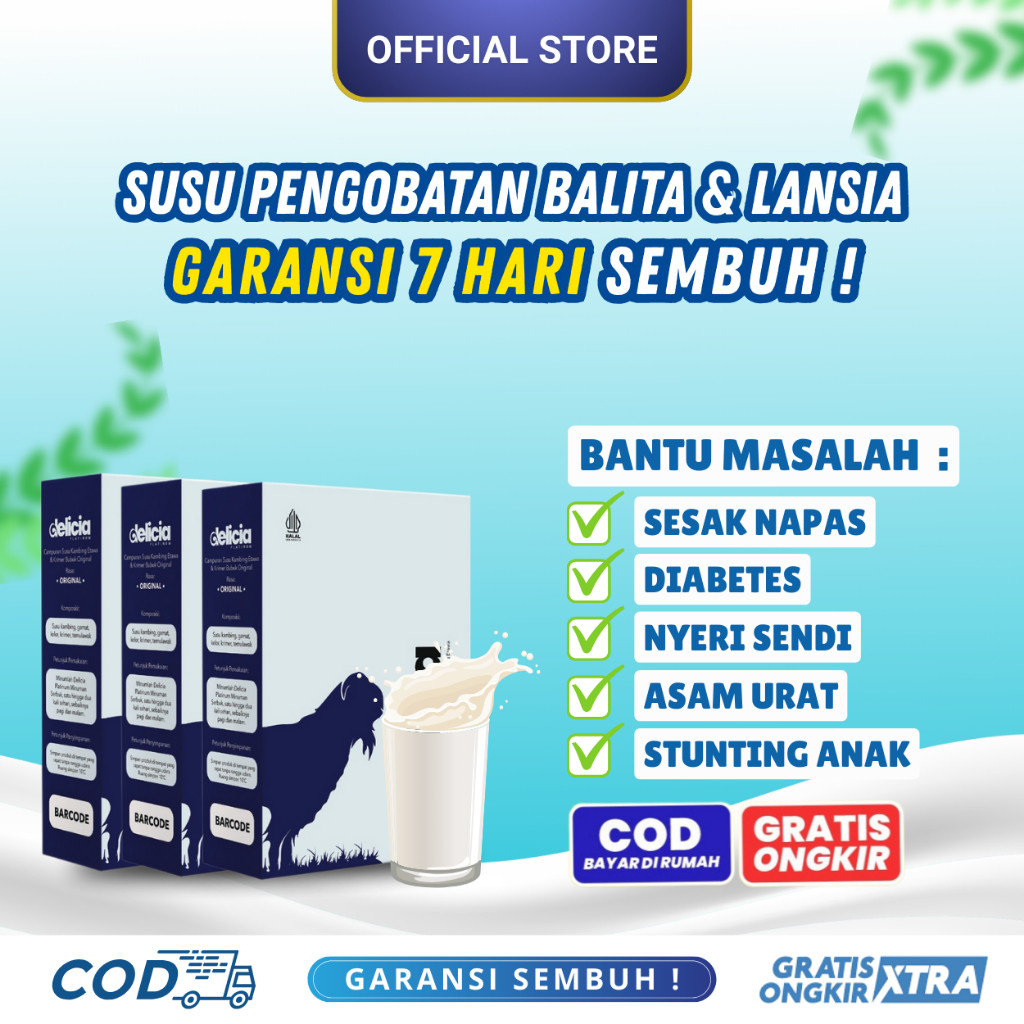 Paket 3 Box Dellicia Platinum | Susu Untuk Tulang & Sendi, Asam Urat, Diabetes dan Paru-Paru