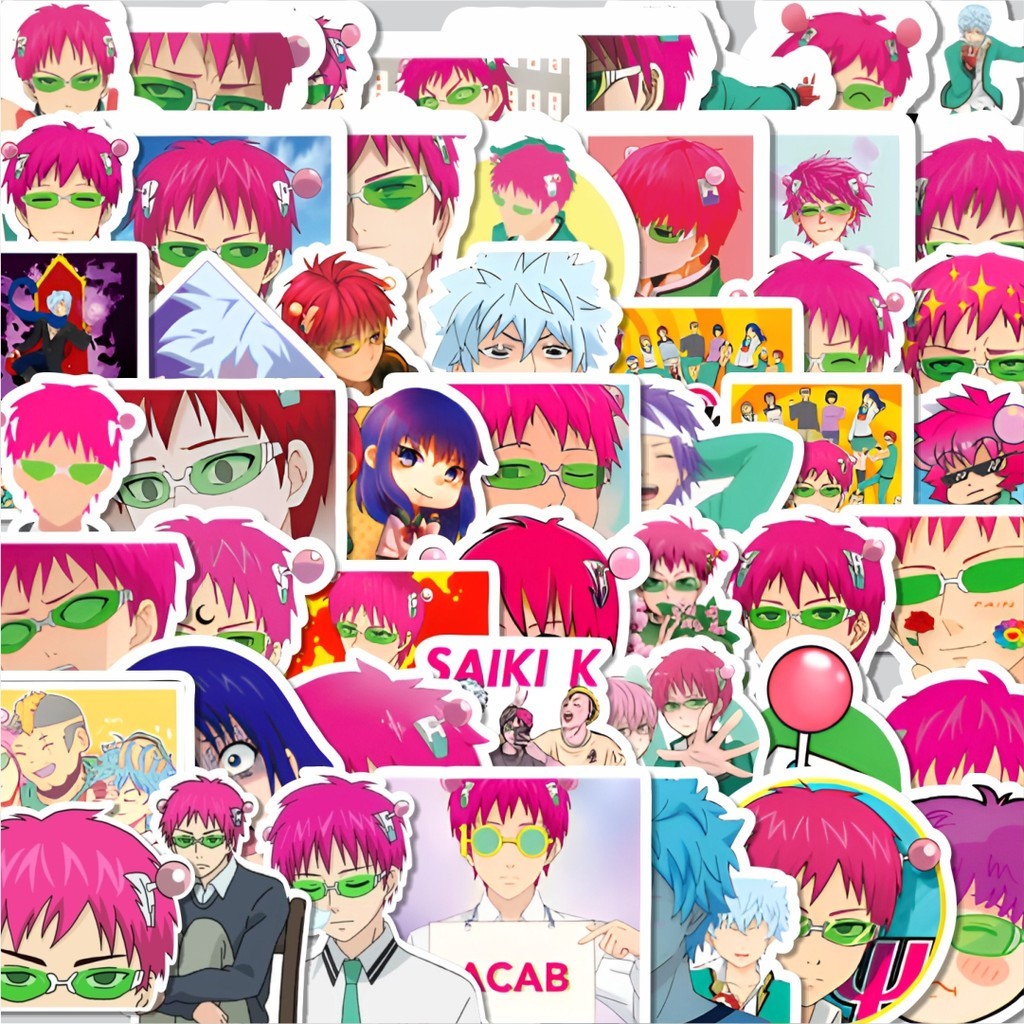 

Stiker Cutting Pack Stiker Saiki Kusuo Isi 100Pcs Series Aesthetic Lucu Keren Untuk Koper Bahan Vynil