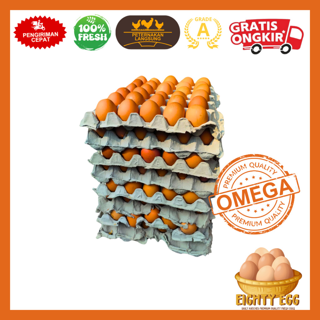 

New Telur Ayam Negeri OMEGA 3 - 15 KG GRADE A Fresh Bersih Kualitas TerbaikPremium