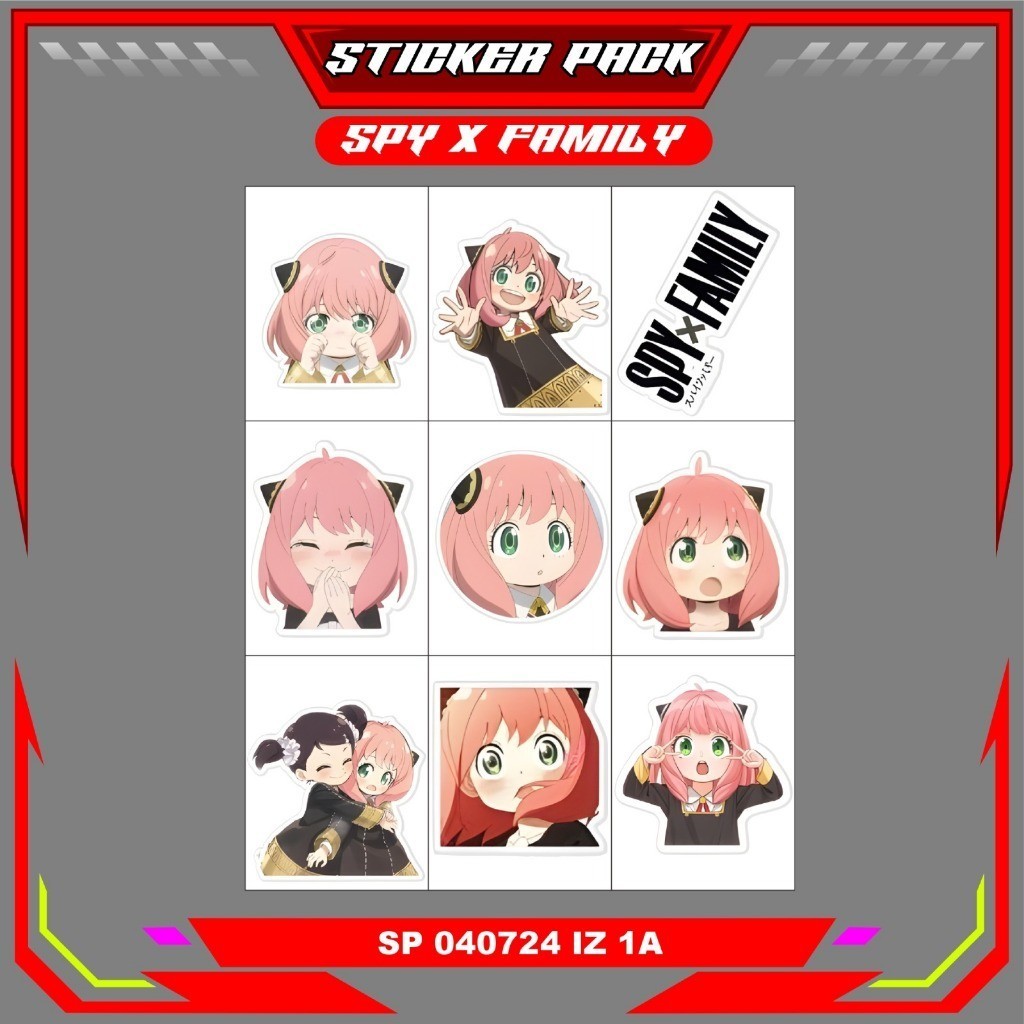 

Stiker Sticker Setiker Setikker Pack UV DTF Motif Spy X Family Pink Hitam P46