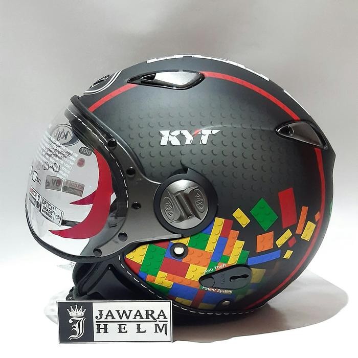HELM KYT ELSICO MOTIF 5 BLACK RED DOFF