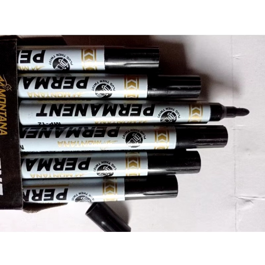 

Spidol Hitam Permanent Marker Montana isi 12 Pcs