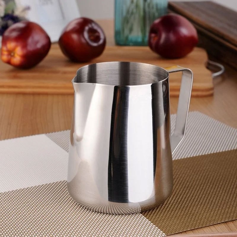 

Milk Jug Latte Art Coffee Espresso Frother Foam 350ml - J068 - Silver / Gelas Susu Kopi 350ml - Perak Abu - Seni Hiasan Menghias Busa Minuman