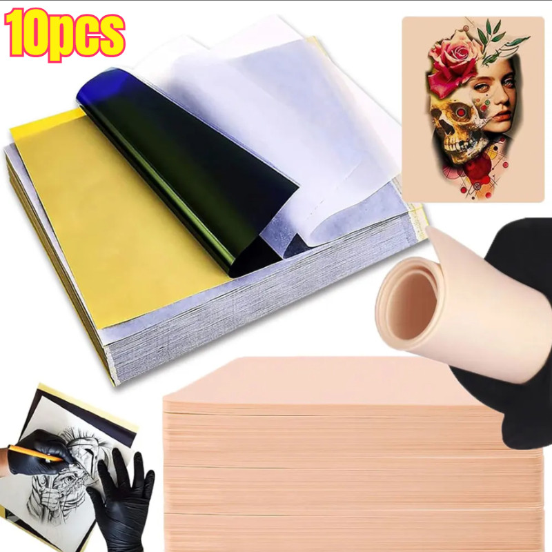 

10 Pcs Kertas Karbon Tato Transfer Manual untuk Stensil Tattoo Paper Spirit dengan Tracing Termal Karbon