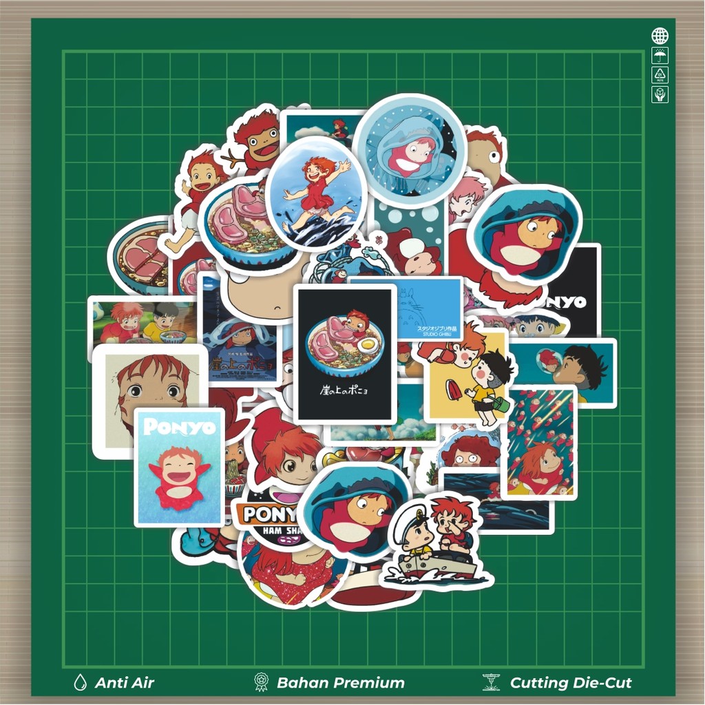 

HOT 50 PCS STIKER Stiker Anime Ghibli Ponyo V3 Stiker Fashion Cars Decal Dingin Kartu Album Custom Vinyl Anti Air- Sticker Aesthetic Buku Journal Koper Casing HP Tablet Laptop Helm Motor Botol Minum