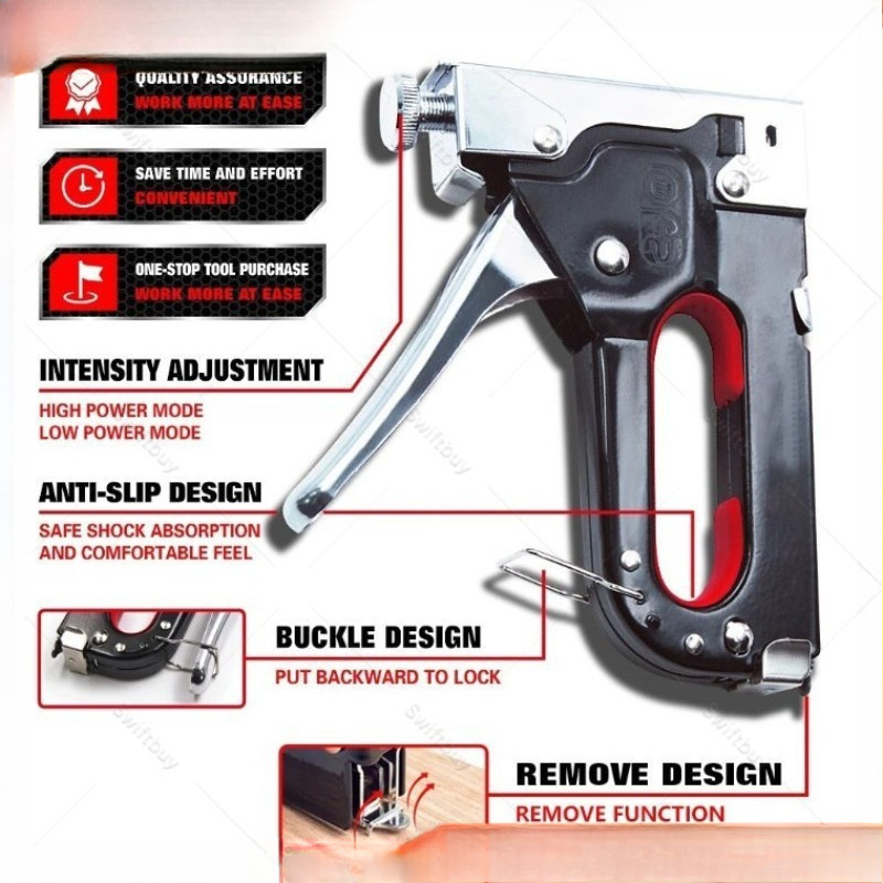 

Gratis 600 Paku / 3 In 1 Stapler Gun / 3 In 1 Pistol Kuku / Staples Tembak Gun Tacker / Powerfull