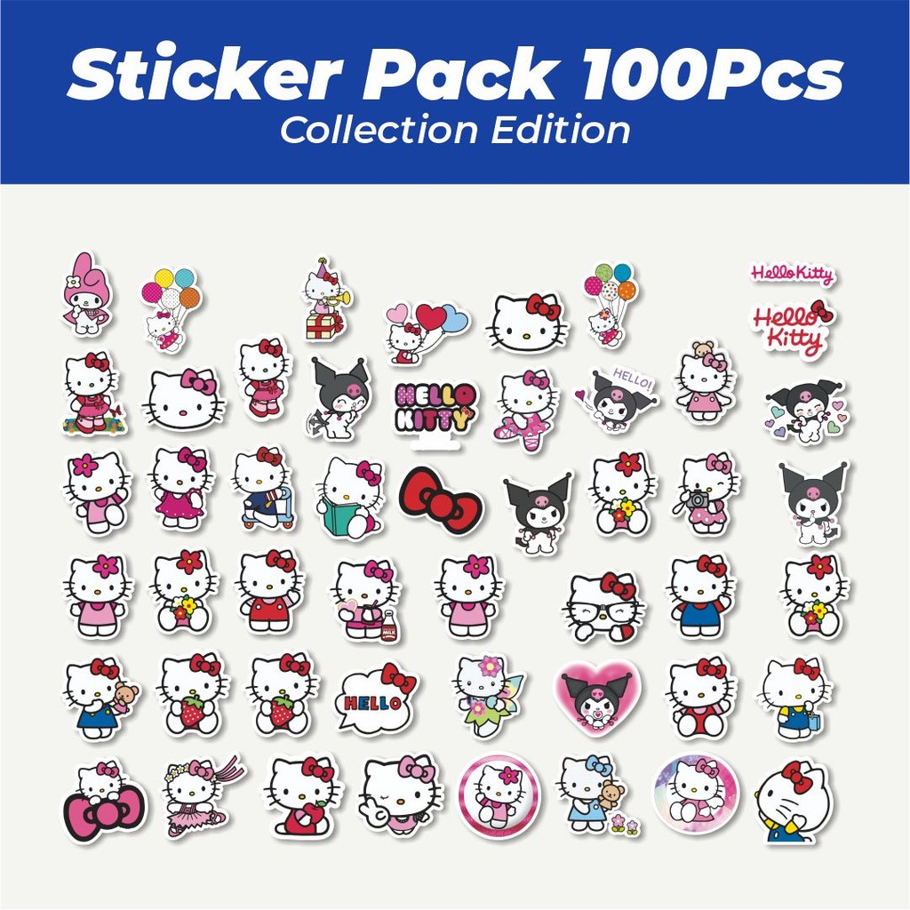 

Hot Stiker Kartun Hello Kitty V6 Lucu Anti Air Stikers Berperekat Waterproof Sticker Decal Buat Motor Helm Buku Journal Koper Casing HP Laptop Botol Minum