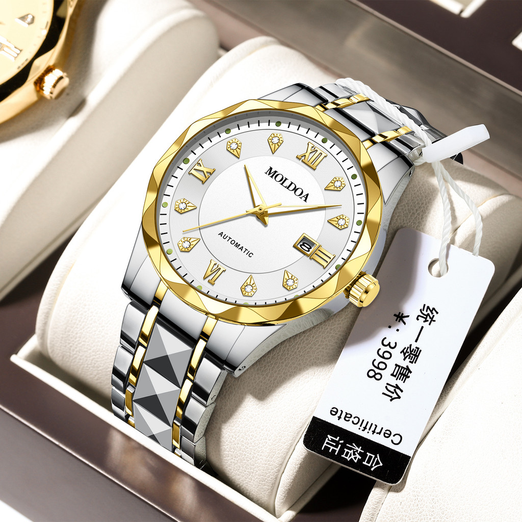 

Jam Tangan Terkenal Swiss Gerakan Otomatis Mekanik Asli Baru Bercahaya Tahan Air Kalender Ganda Jam Tangan Pria