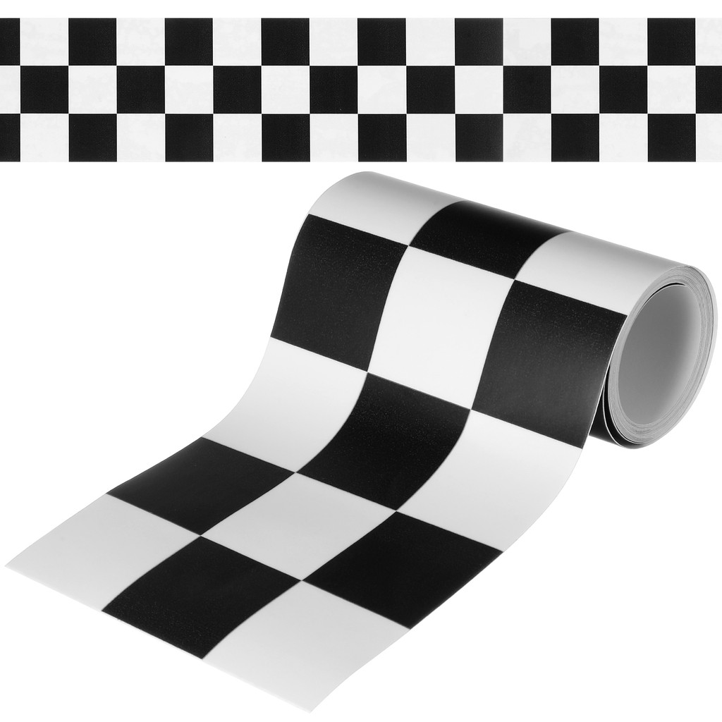 

Black White Checkered Stickers Bathroom Wall Decals Bulletin Board Borders Classroom Decor Presentation Supplies Tiles Adhesive