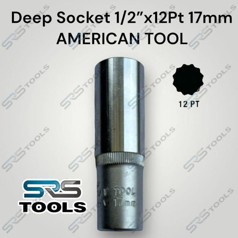AMERICAN TOOL Deep Sock Shock Socket 12 Pt 17 mm Mata Kunci Sok Panjang 17mm