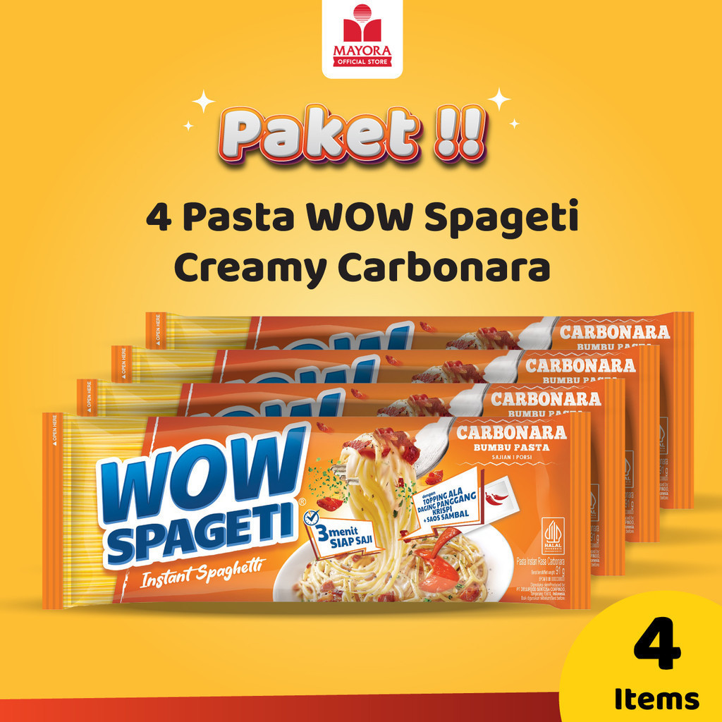

PAKET 4 Pasta WOW Spageti Creamy Carbonara