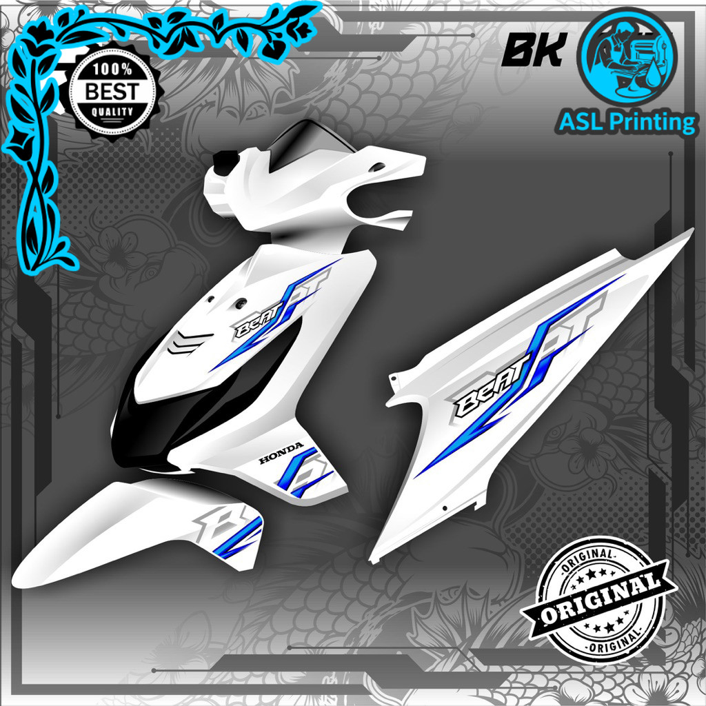 Stiker motor matic STRIPING VARIASI THAILAND BEAT KARBU