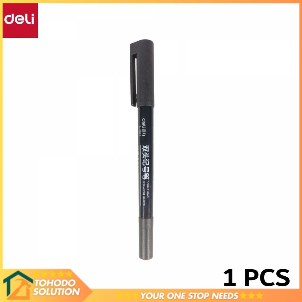

Deli Pena Permanen Dual Head Tip Marker Pens Waterproof - 6823